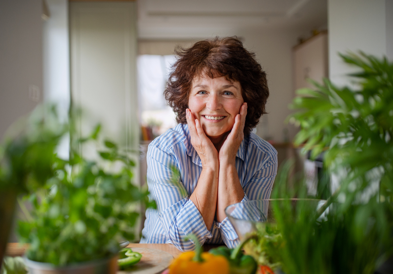 Senior Woman with Plants